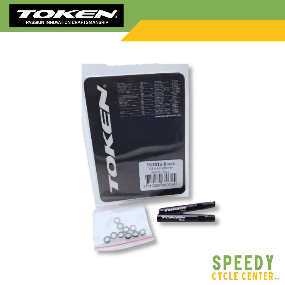 TOKEN Aluminum Valve Lengthener BLACK (TK3312) 48mm /2pcs