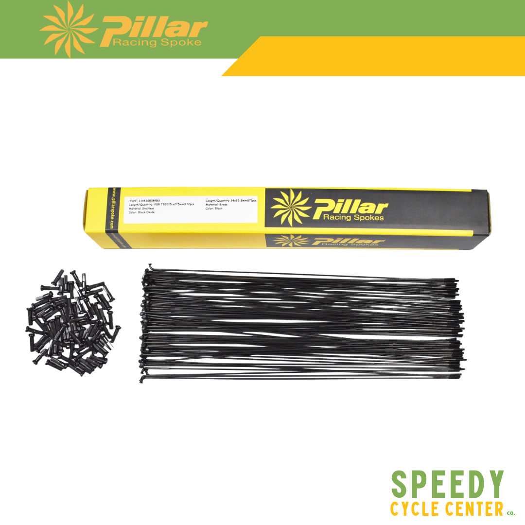PILLAR Racing Spokes Stainless Spokes / Brass Nipples 72pcs J-Bend 275MM / 289MM