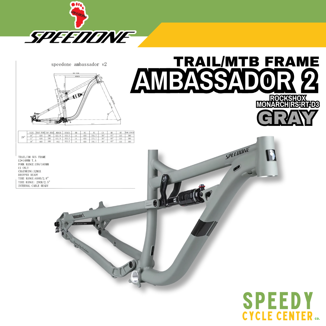 SPEEDONE AMBASSADOR 2 Full Suspension Frame RockShox Monarch Rear Shock 27.5+/29"