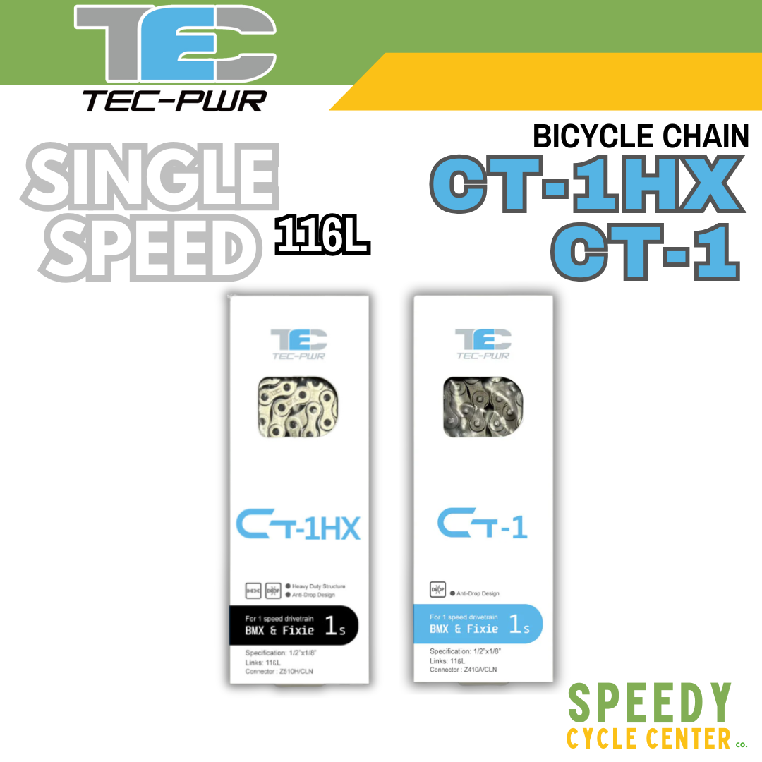 TEC-PWR Bike Chain Single Speed CT-1HX / CT-1 For BMX & Fixie 1/2"x1/8" 116L