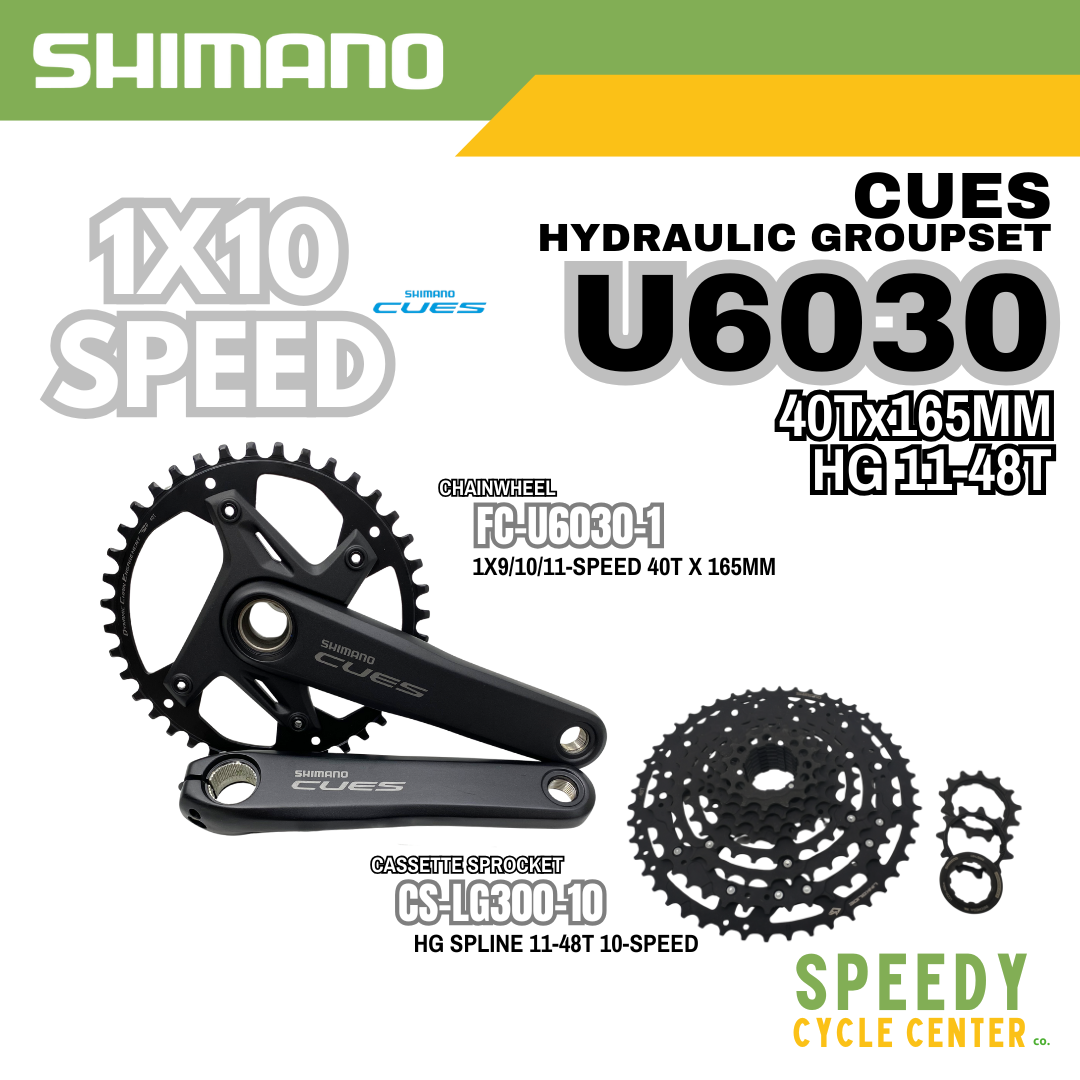 SHIMANO CUES U6030 Hydraulic Groupset Gravel 1x10-Spd 40Tx165mm HG 11-48T