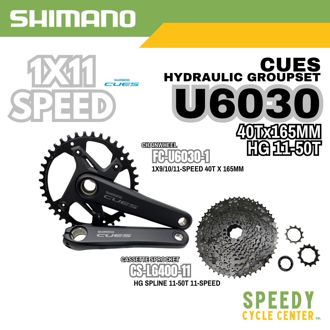 SHIMANO CUES U6030 Hydraulic Groupset Gravel 1x11-Spd 40Tx165mm HG 11-50T