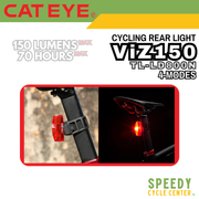 CATEYE Cycling Rear Light ViZ150 TL-LD800N Rechargeable USB-C 150 Lumens IPX4
