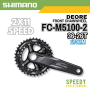 SHIMANO DEORE FRONT CHAINWHEEL FC-M5100-2 2x11-Speed 170MM 36-26T w/o BB