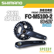 SHIMANO DEORE FRONT CHAINWHEEL FC-M5100-2 2x11-Speed 170MM 36-26T w/o BB