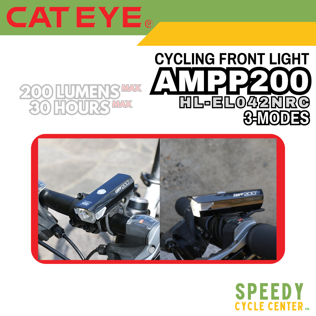 CATEYE Front Light AMPP200 HL-EL042NRC 200 Lumens Rechargeable USB-C IPX4