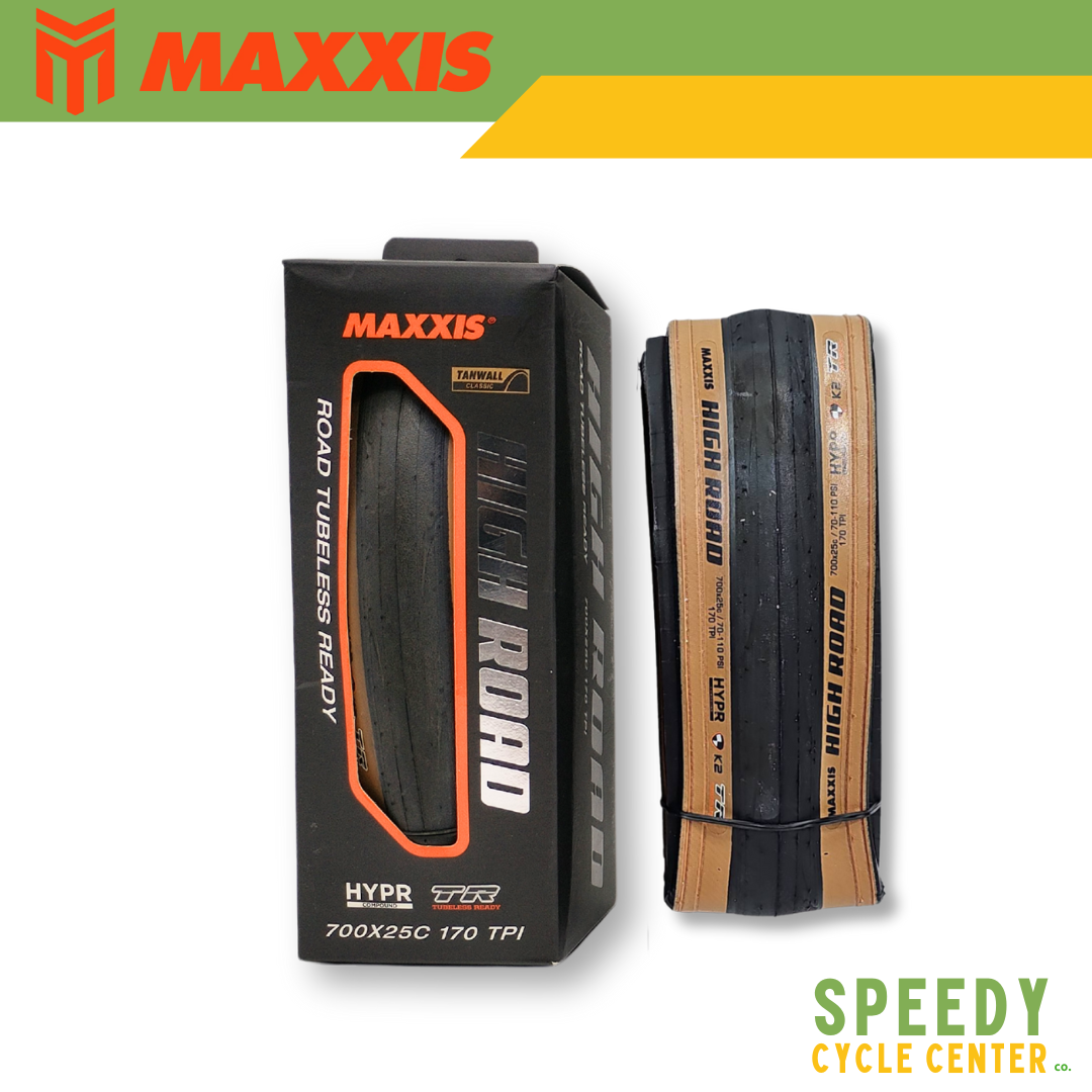 MAXXIS HIGH ROAD Folding Tubeless Ready Tire 700x25C / 700x28C / 700x32C BLK/TAN