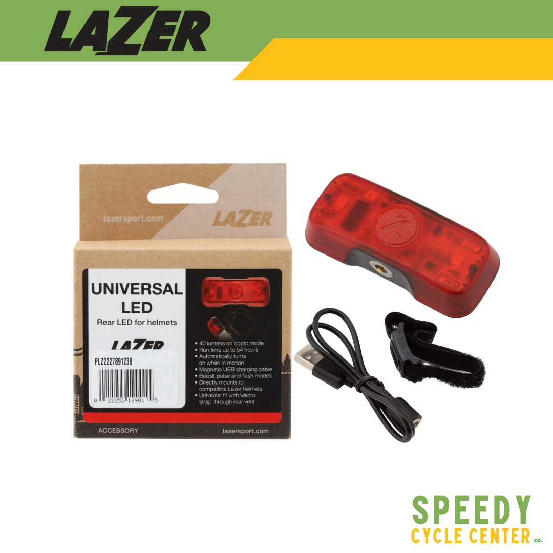 LAZER UNIVERSAL LED Rear LED For Helmets 40 Lumen USB Rechargeable 3-Modes