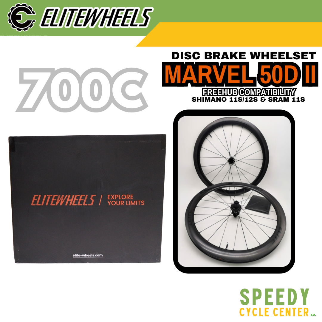 ELITEWHEELS MARVEL 50D II 700c Disc Brake Carbon Wheelset HG ETRTO-Compliant