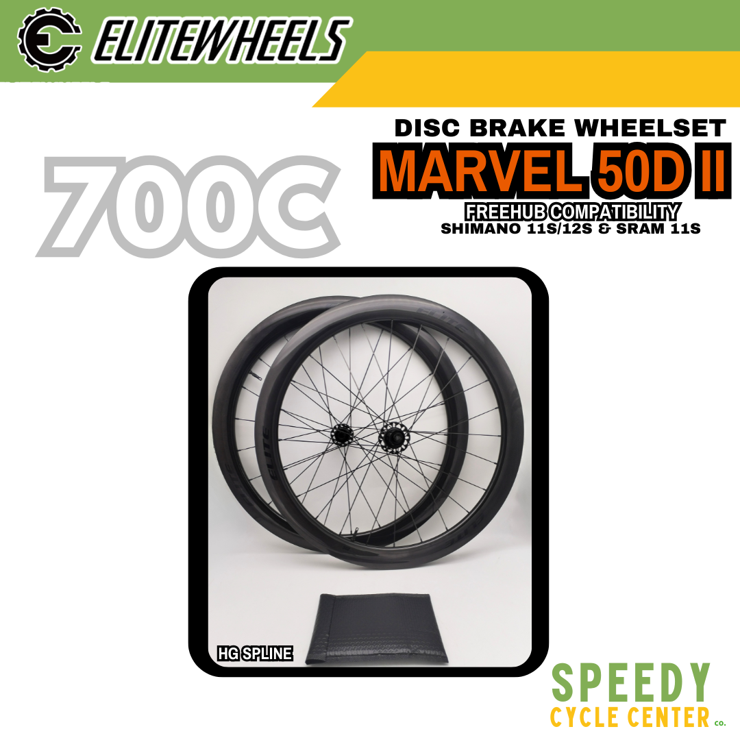 ELITEWHEELS MARVEL 50D II 700c Disc Brake Carbon Wheelset HG ETRTO-Compliant