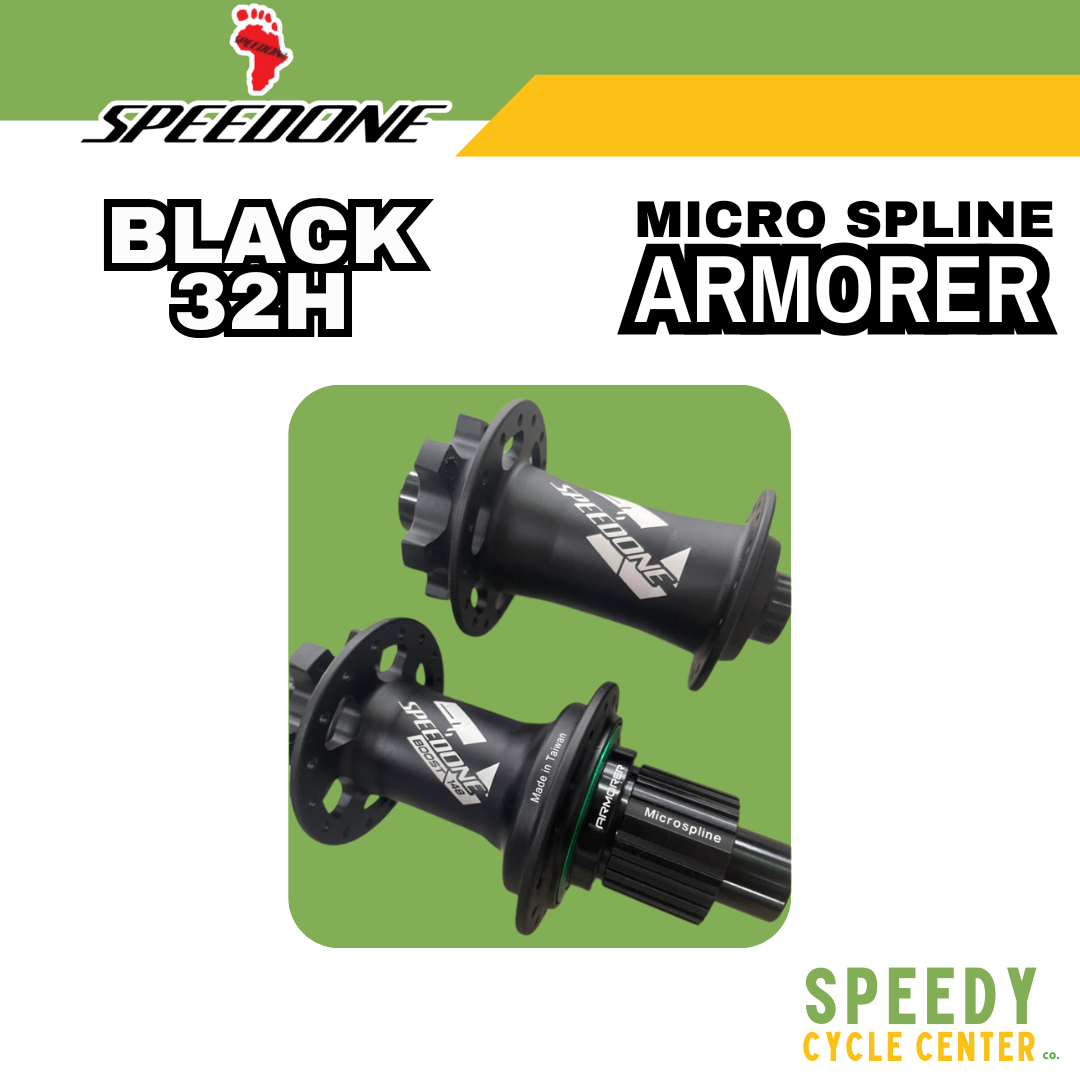 SPEEDONE MTB Hub Set Armorer Micro Spline Boost 8 Pawls 32H Black