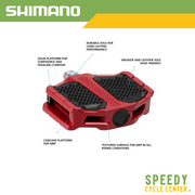 SHIMANO PD-EF205 Flat Pedals Red (Pair)