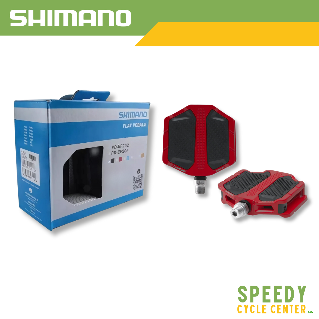 SHIMANO PD-EF205 Flat Pedals Red (Pair)