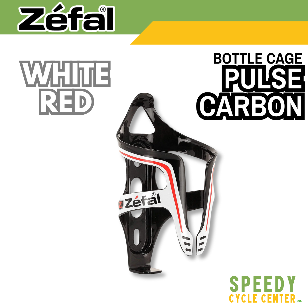 ZEFAL PULSE CARBON Bottle Cage Carbon Material (White/Red)