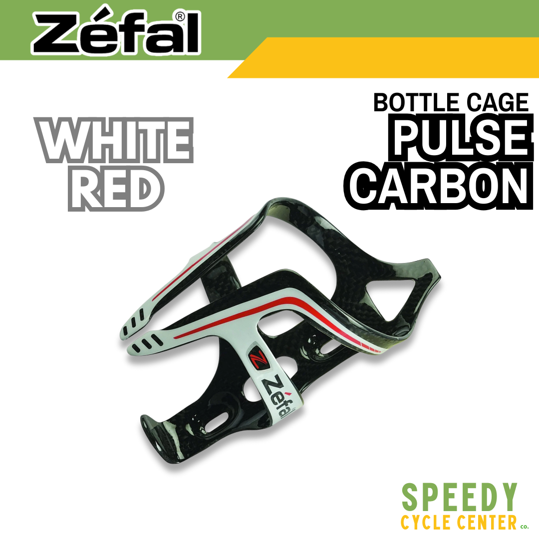 ZEFAL PULSE CARBON Bottle Cage Carbon Material (White/Red)