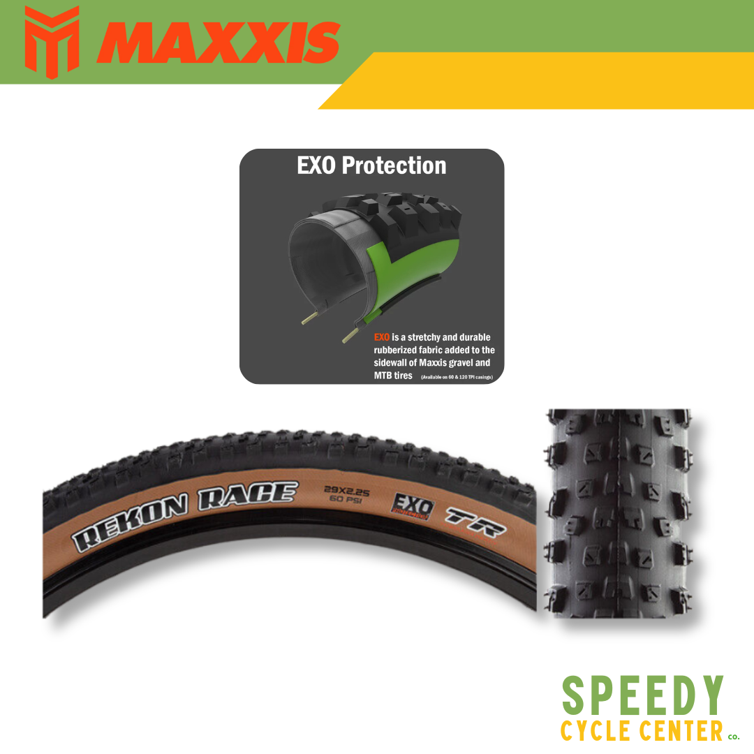 MAXXIS REKON RACE 29x2.25 60 PSI EXO TR Tan Wall Folding Tire (1PC)