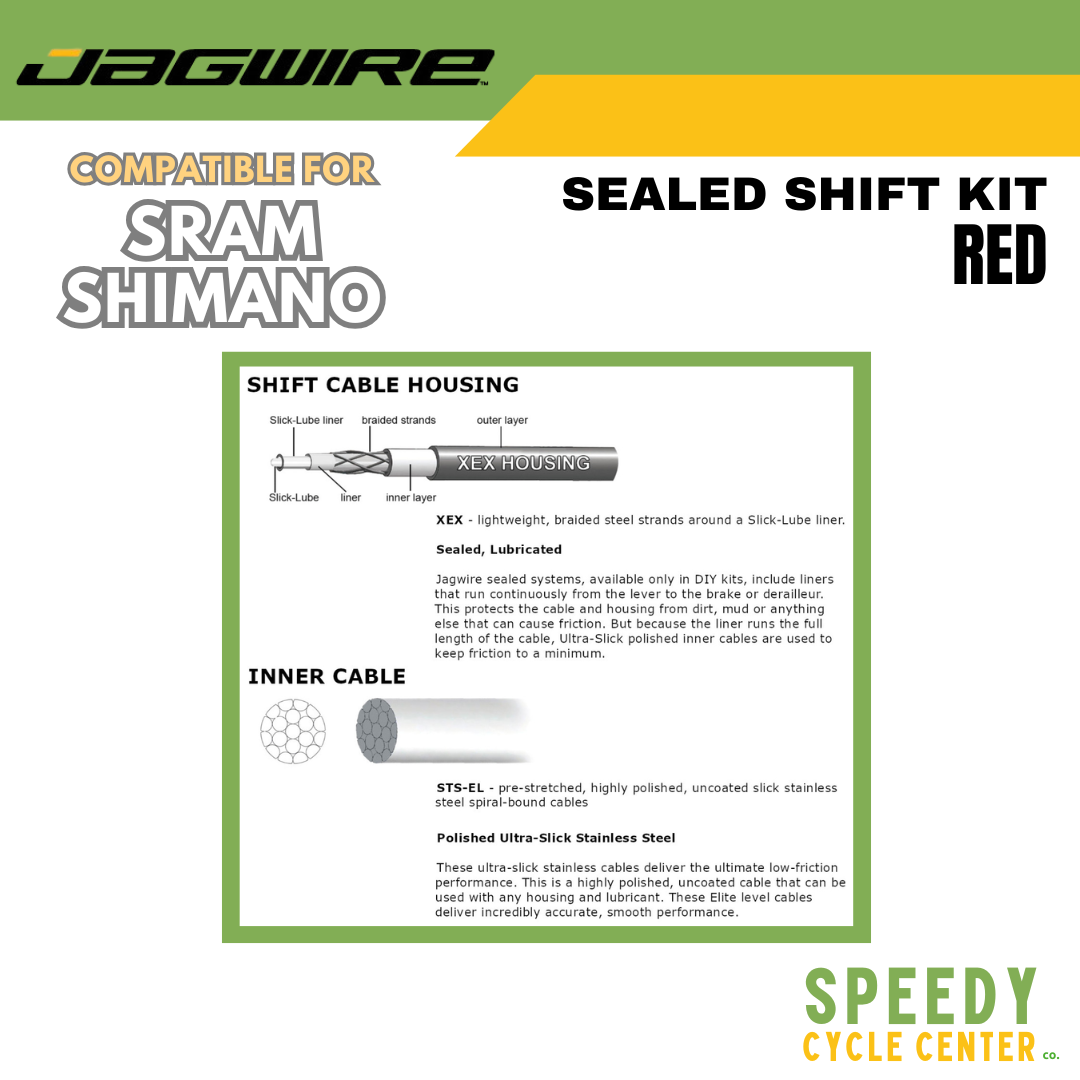 JAGWIRE ROAD ELITE Sealed Shift Kit For SRAM/Shimano RCK454 Red