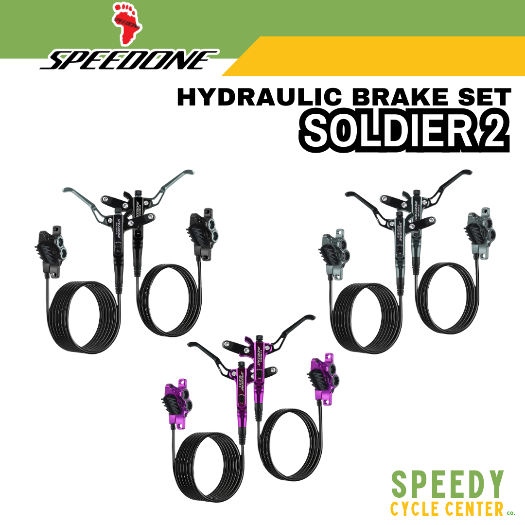 SPEEDONE SOLDIER 2 HYDRAULIC BRAKE SET 4 PISTON CNC ALLOY