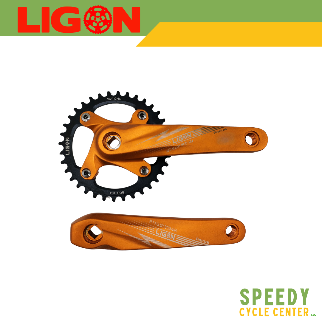 LIGON Chainwheel Crankset FOCUS 1x 36T Square Tapered BCD 104