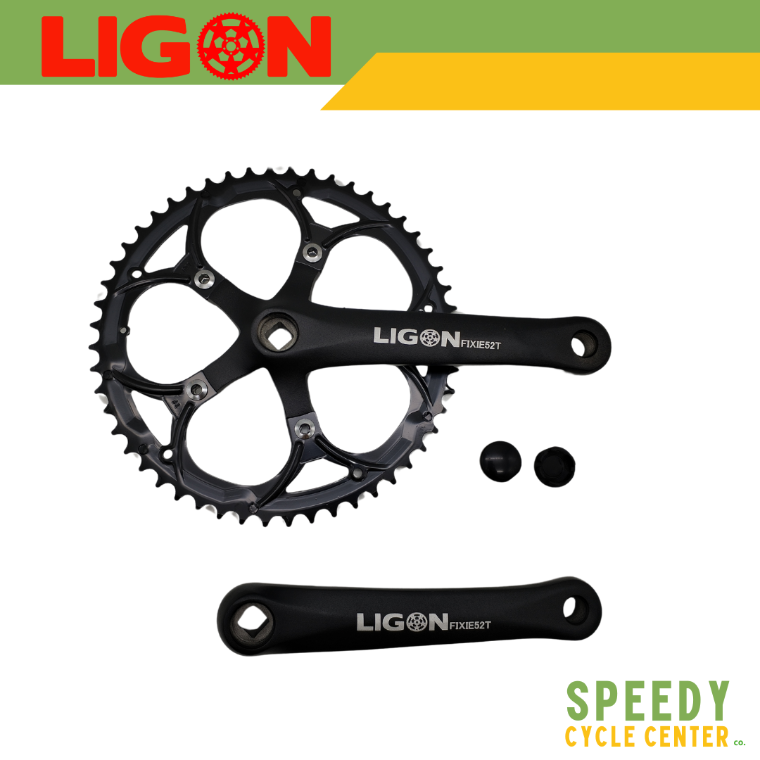 LIGON Chainwheel Crankset FIXIE 1x 52T BCD 110mm 170mm