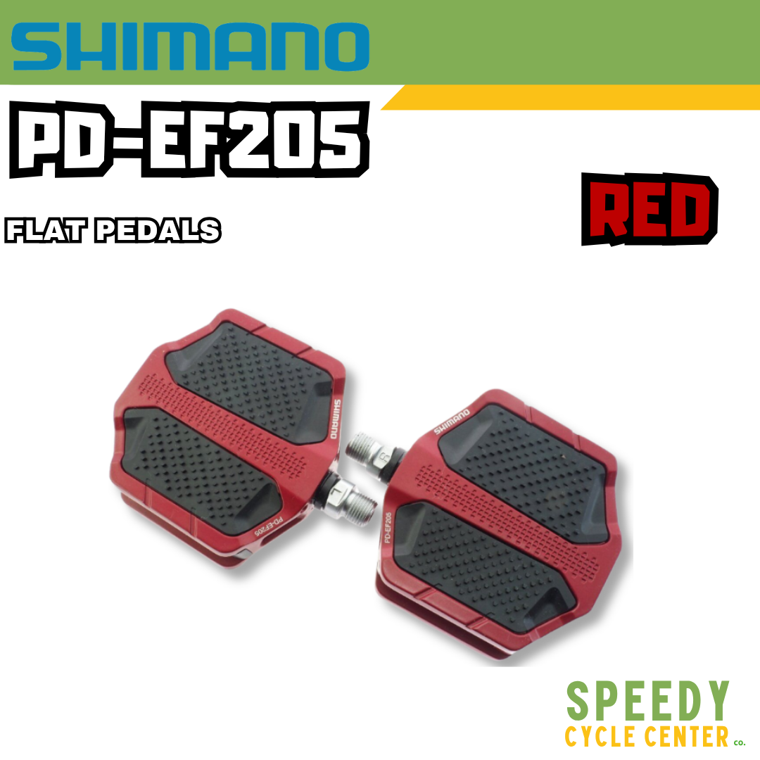 SHIMANO PD-EF205 Flat Pedals Red (Pair)