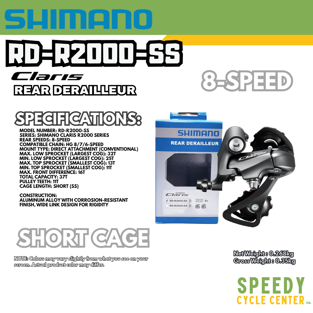 SHIMANO CLARIS RD-R2000-SS / RD-R2000-GS Rear Derailleur 8-Speed