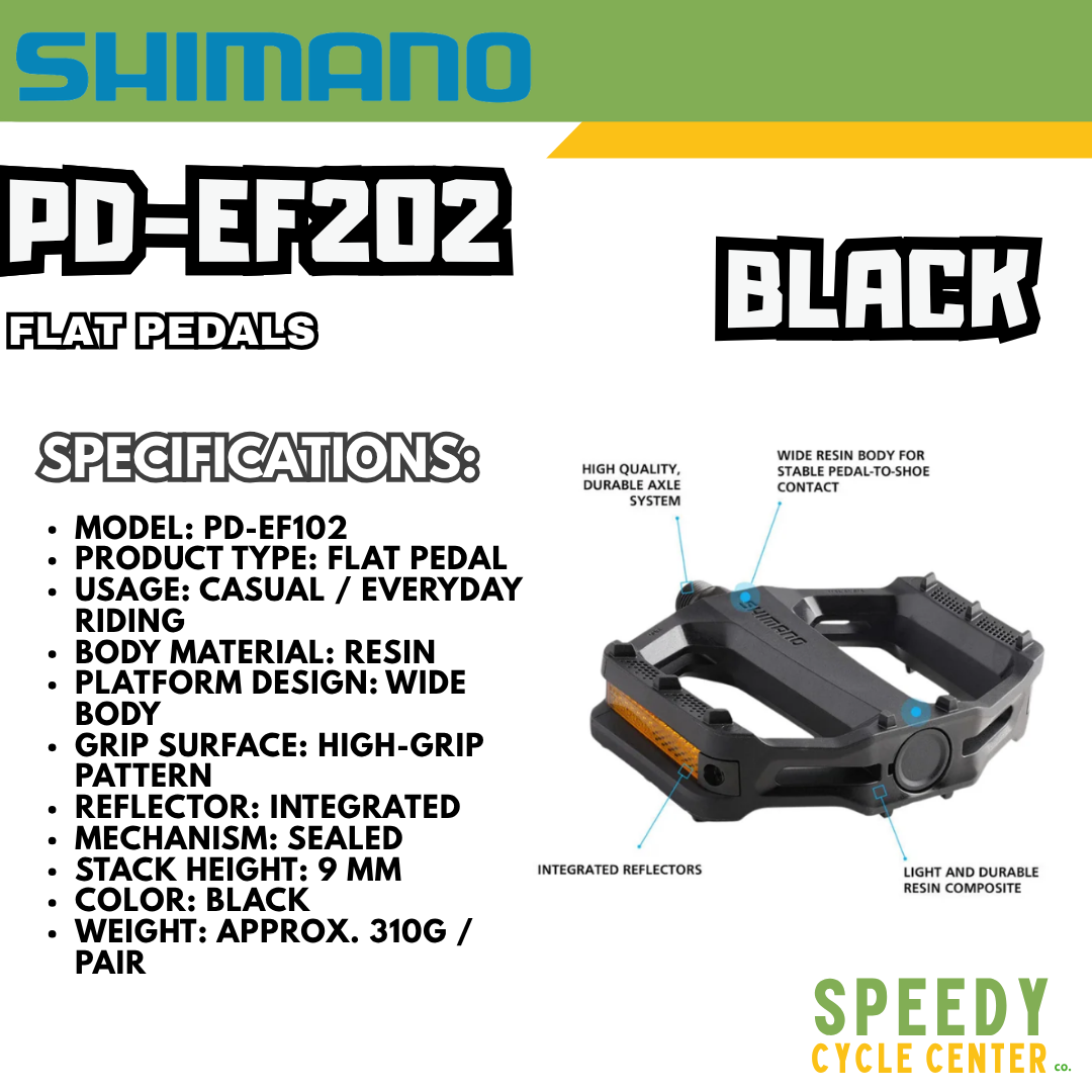 SHIMANO Pedal PD-EF102 Flat Pedals Black