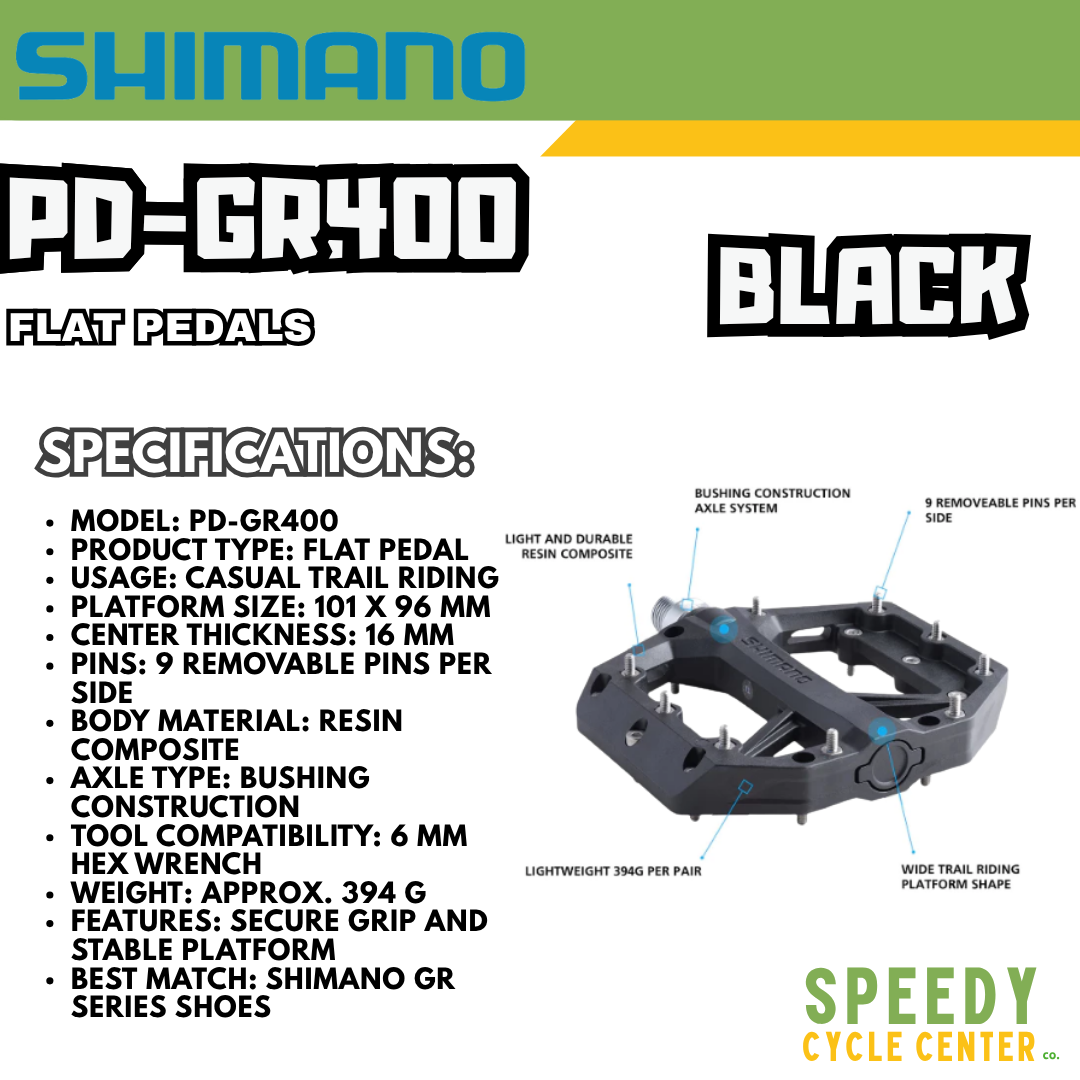 SHIMANO PD-GR400 Flat Pedals Black (Pair)