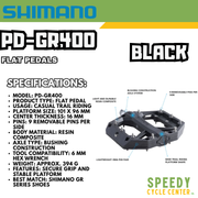 SHIMANO PD-GR400 Flat Pedals Black (Pair)