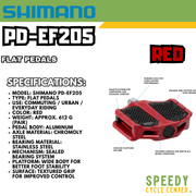 SHIMANO PD-EF205 Flat Pedals Red (Pair)