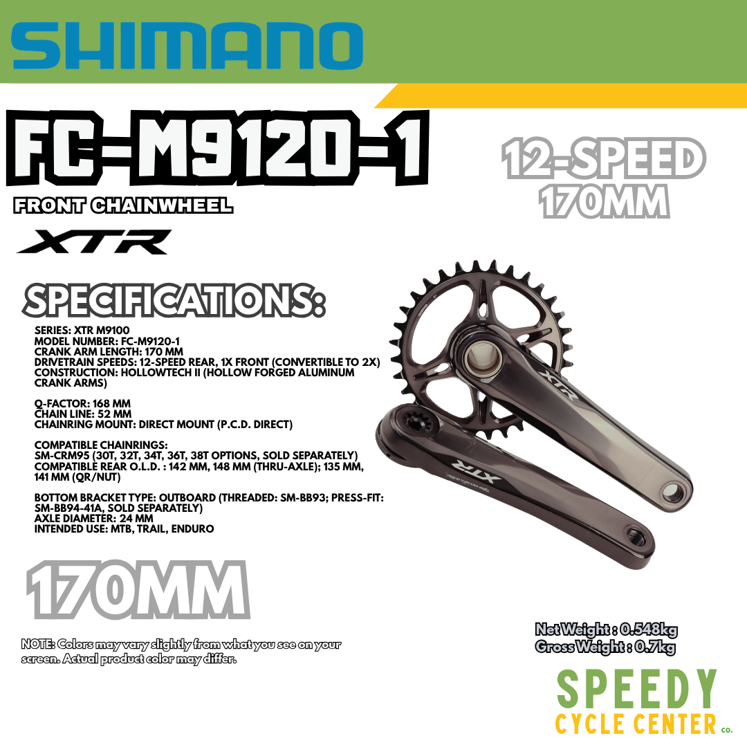 SHIMANO XTR FC-M9120-1 Chainwheel 170mm 11/12-Speed TL-FC41 w/o BB