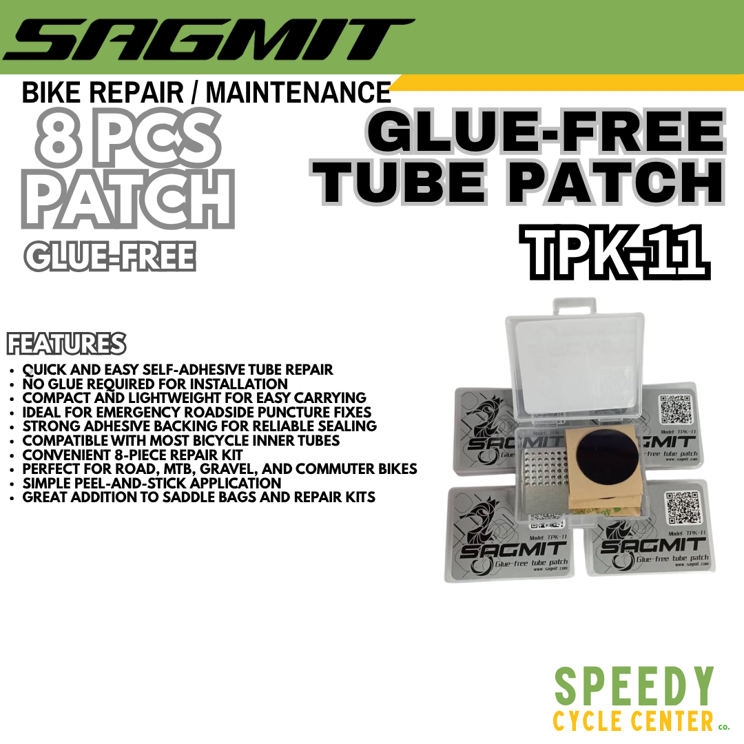 SAGMIT GLUE-FREE TUBE PATCH Kit 8pcs Self-Adhesive Inner Tube Patches