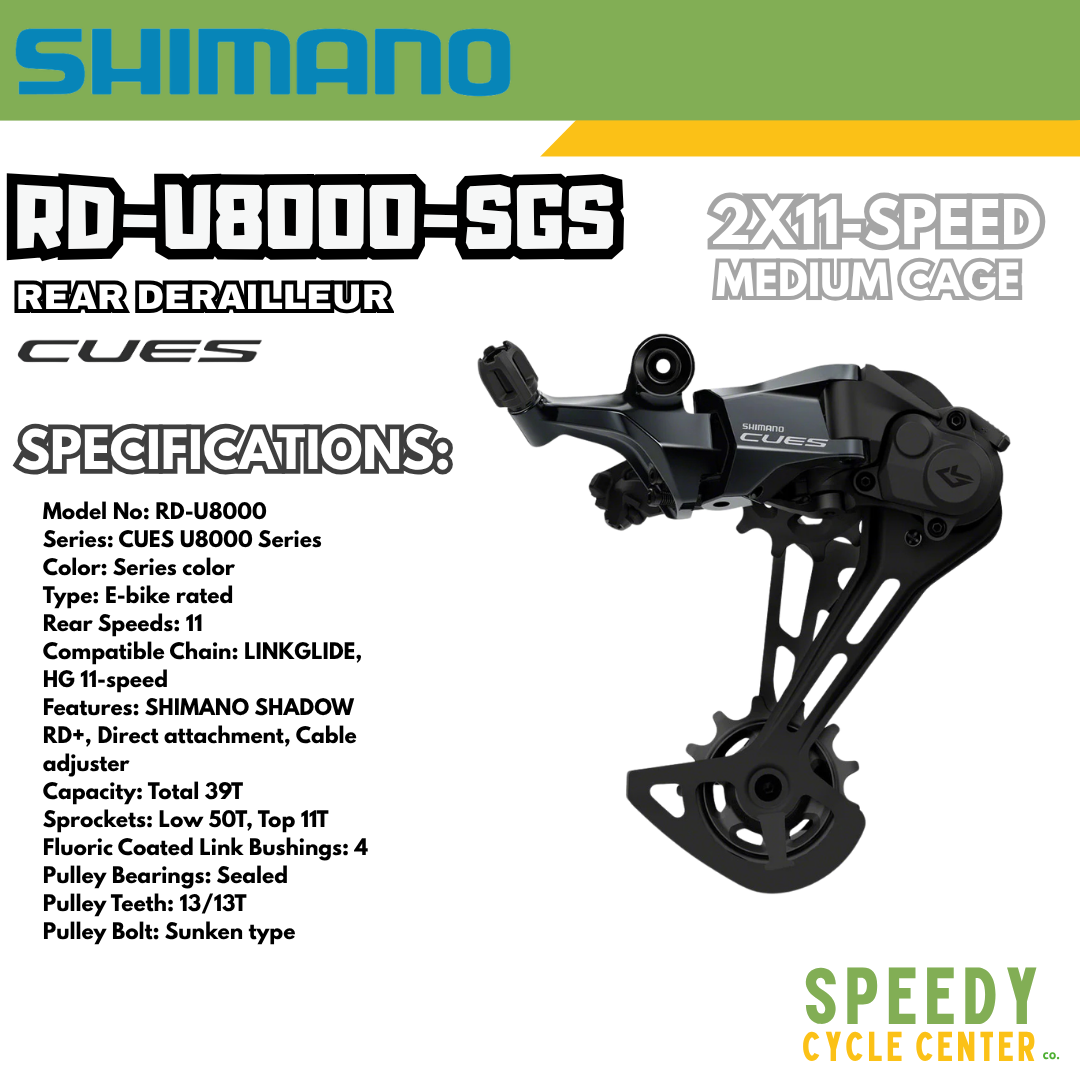 SHIMANO CUES RD-U8000-GS 1x11 Speed Rear Derailleur Medium Cage