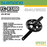 SHIMANO Chainwheel Road 105 FC-R7100 50x34x170mm 12-Spd w/o BB
