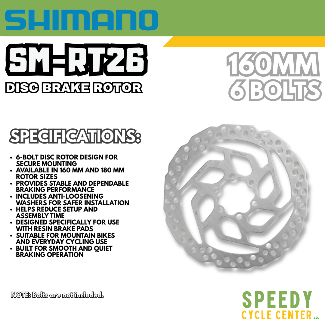 SHIMANO Disc Brake Rotor SM-RT26 160mm 6 Bolts