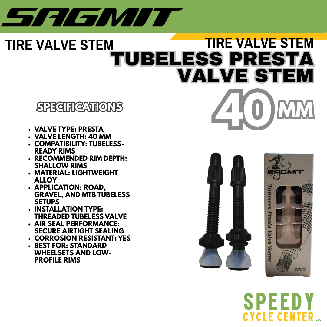 SAGMIT Tire Valve TUBELESS PRESTA VALVE STEM 40mm/60mm/80mm