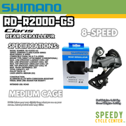 SHIMANO CLARIS RD-R2000-SS / RD-R2000-GS Rear Derailleur 8-Speed