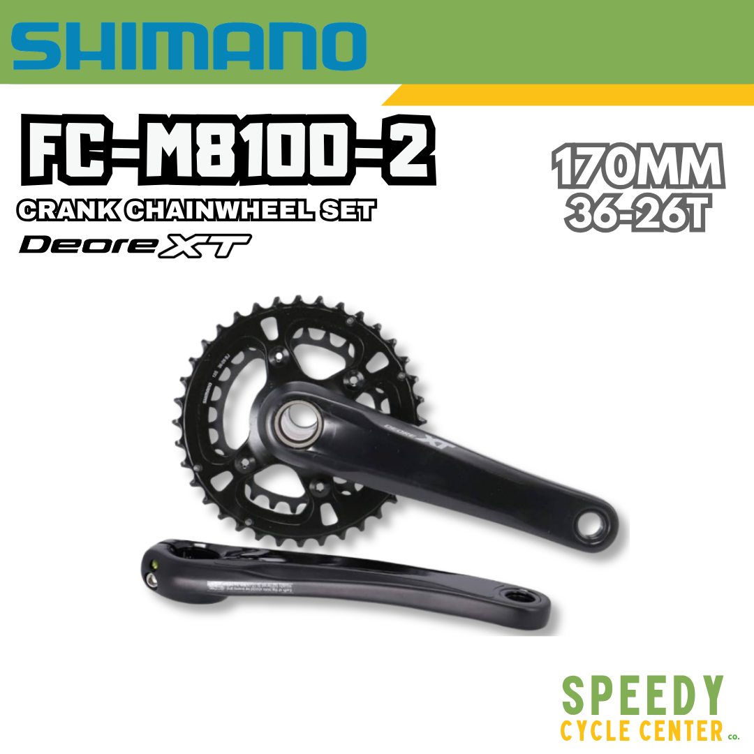 SHIMANO XT FC-M8100-2 Crank Chainwheel Set 12 Speed 36-26T 170mm