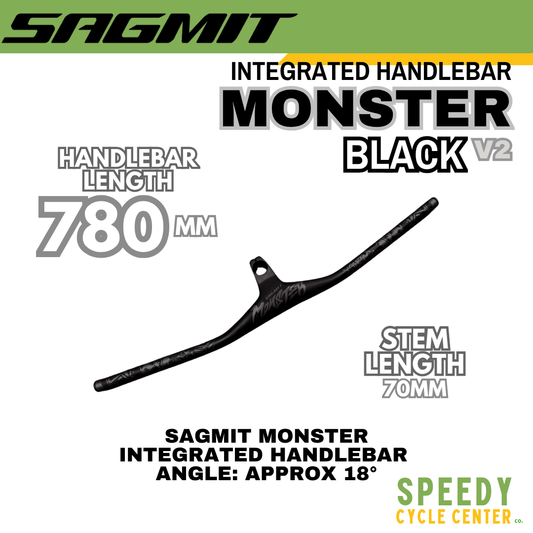 SAGMIT MONSTER Integrated Handlebar V2 780mm Black 70mm 18° Stem Angle