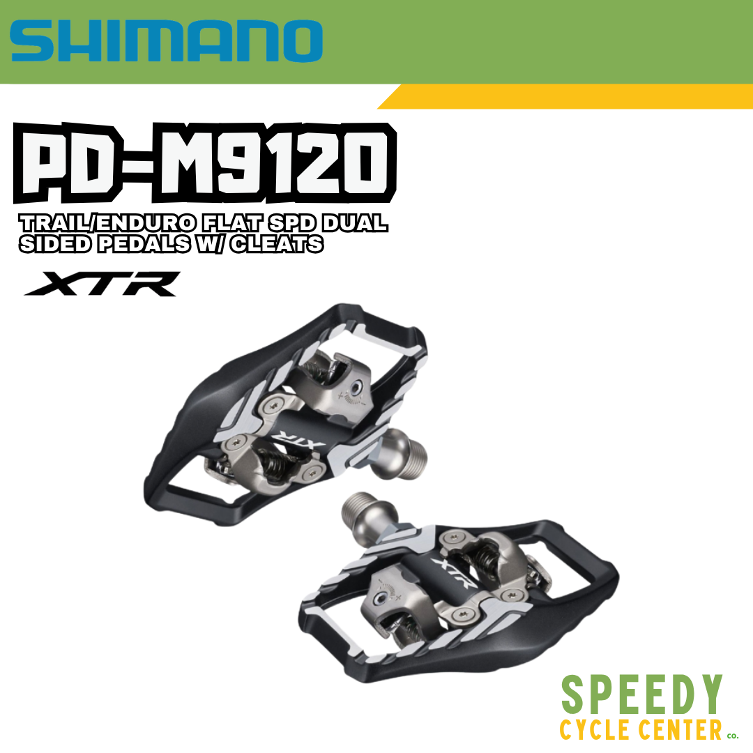 SHIMANO XTR PD-M9120 Trail/Enduro Flat SPD Dual Sided Pedals  w/ Cleats