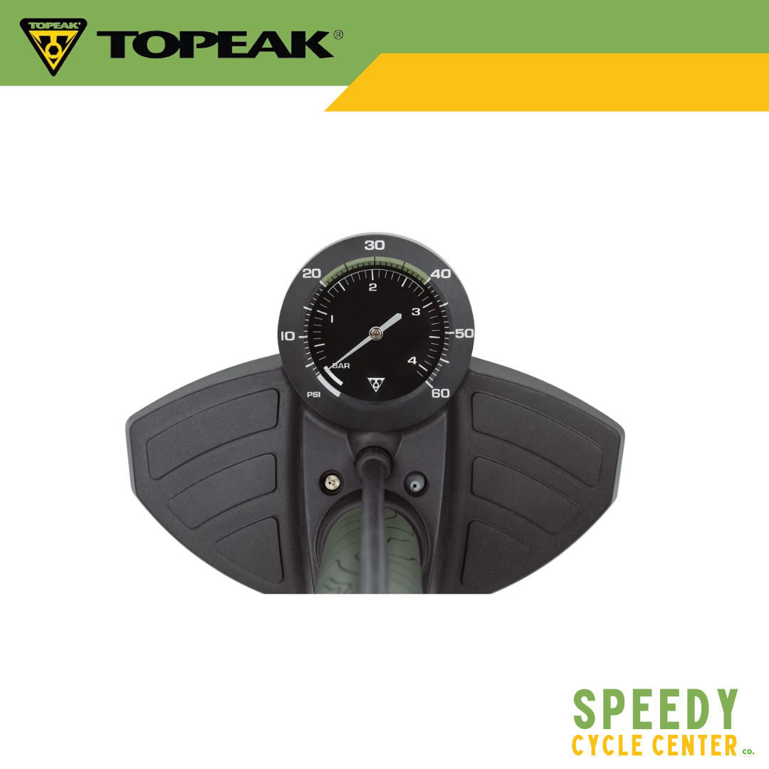 TOPEAK JOEBLOW Mountain II Floor Pump TwinHead® Presta/Schrader/Dunlop Valves