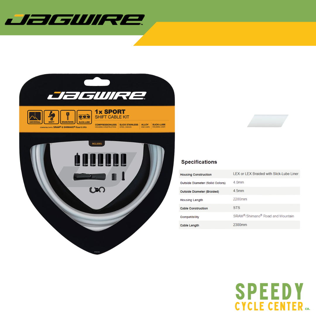 JAGWIRE UNIVERSAL 1X SPORT Shift Cable Kit UCK351/UCK352 ROAD FOR SRAM AND SHIMANO WHITE